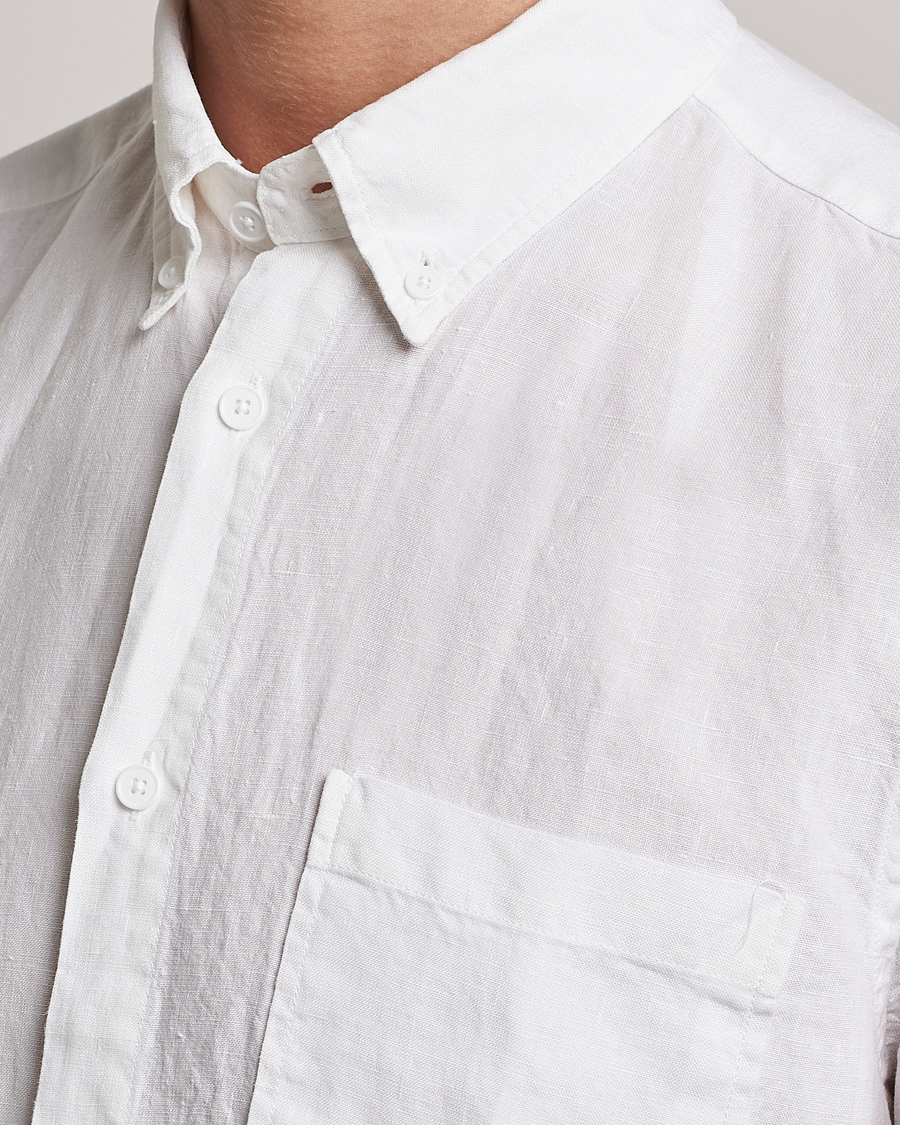 Herr | Skjortor | NN07 | Arne Linen Short Sleeve Shirt White