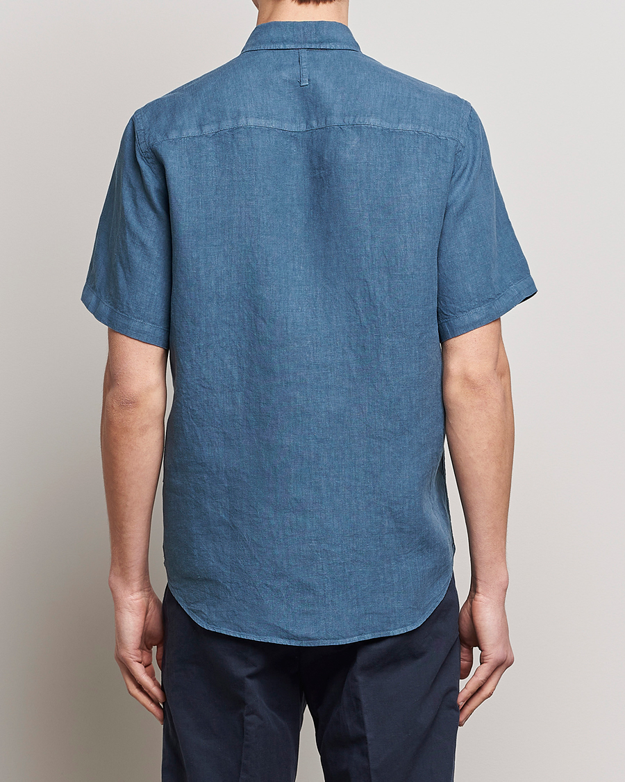 Herr | Skjortor | NN07 | Arne Linen Short Sleeve Shirt Dust Blue