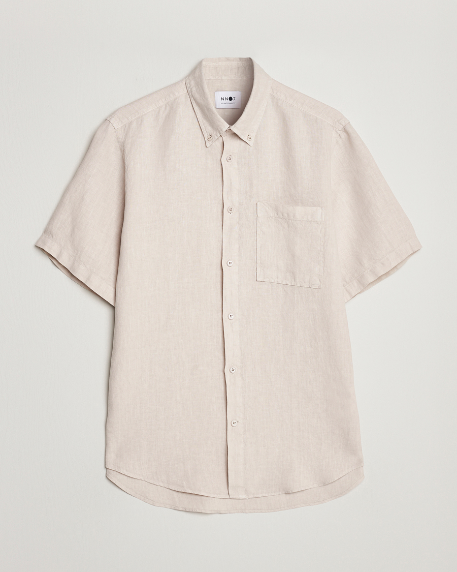 Herr | Skjortor | NN07 | Arne Linen Short Sleeve Shirt Oat
