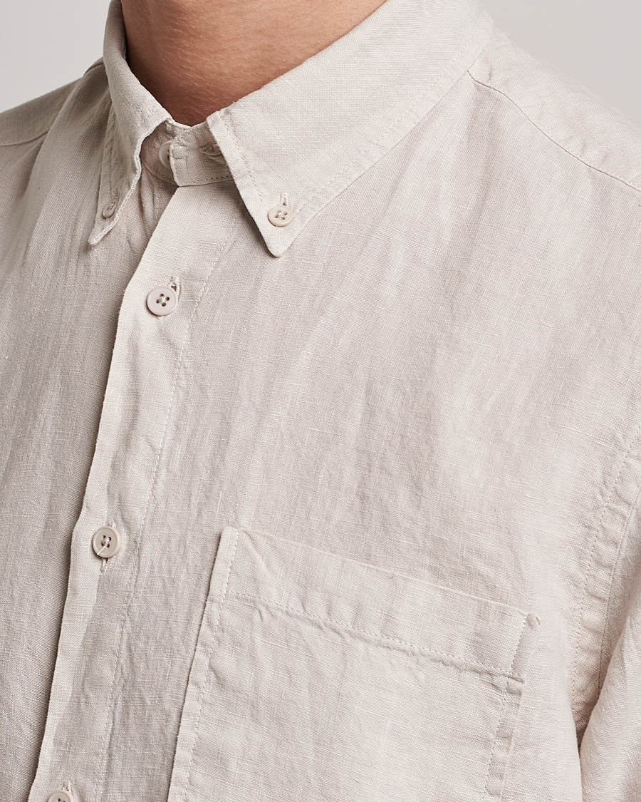 Herr | Skjortor | NN07 | Arne Linen Short Sleeve Shirt Oat