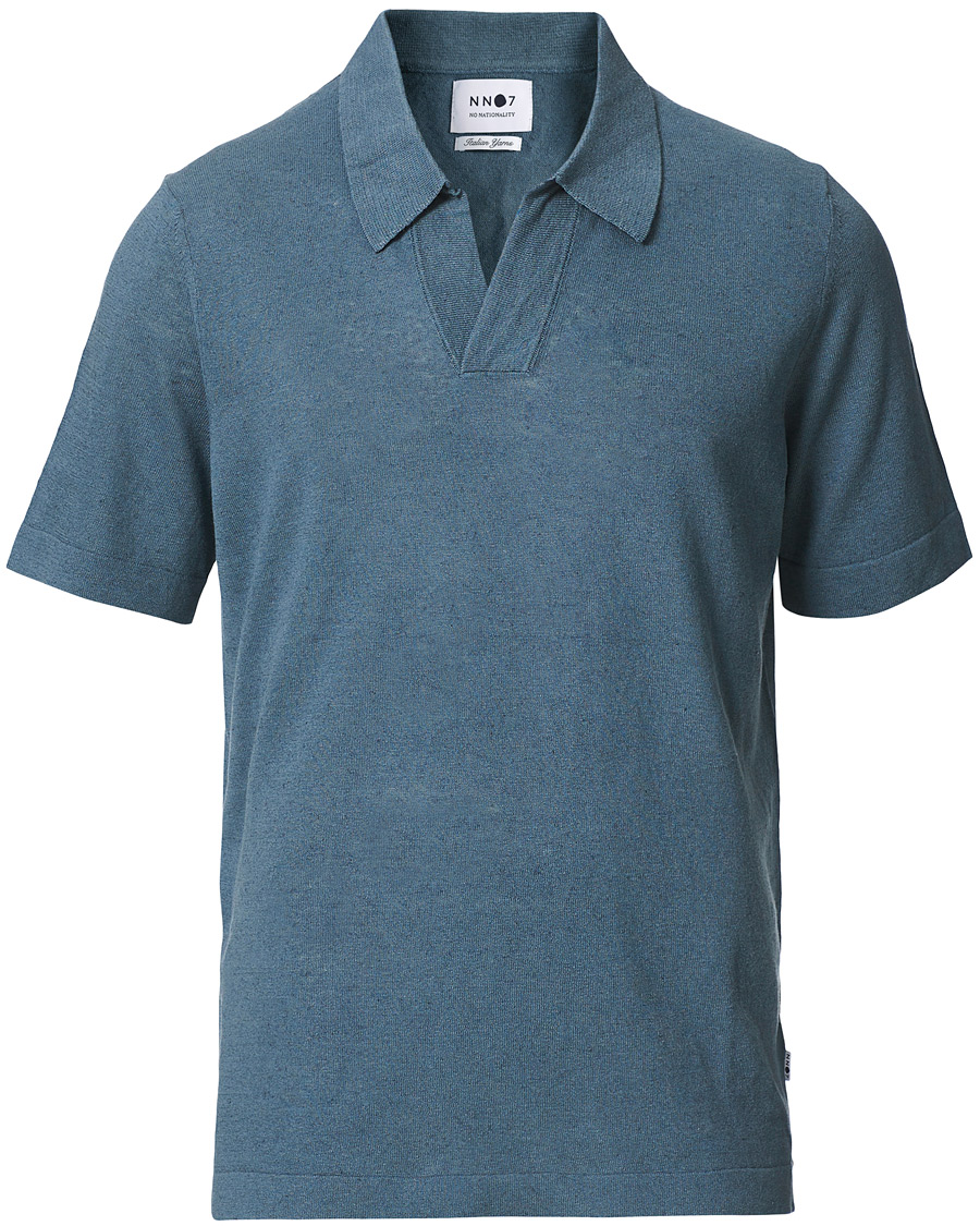 Herr | Pikéer | NN07 | Ryan Cotton/Linen Polo Dust Blue