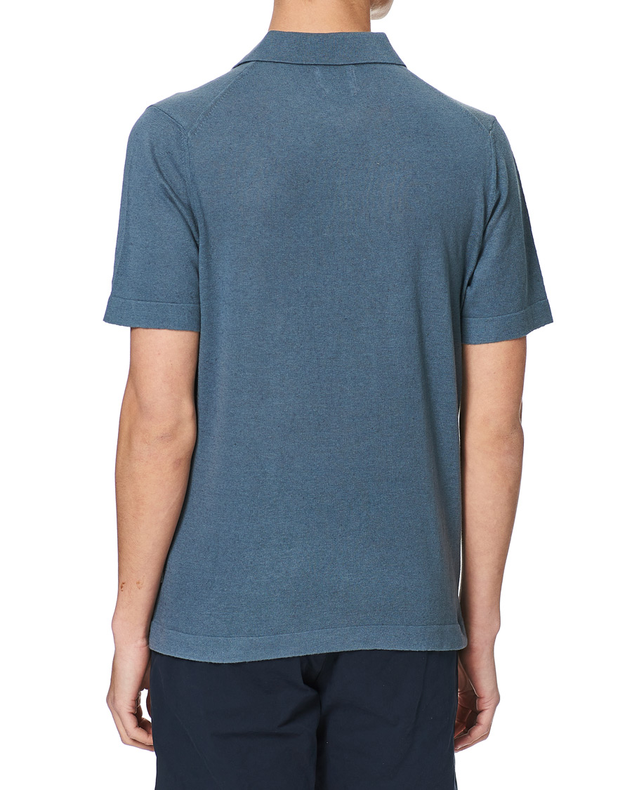 Herr | Pikéer | NN07 | Ryan Cotton/Linen Polo Dust Blue