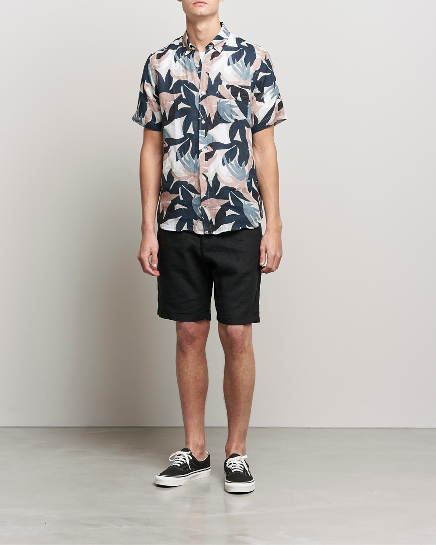 Herr | Skjortor | NN07 | Tyrion Printed Short Sleeve Shirt Nougat Print