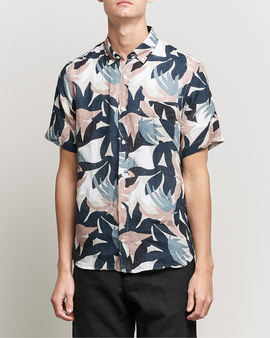 Herr | Skjortor | NN07 | Tyrion Printed Short Sleeve Shirt Nougat Print
