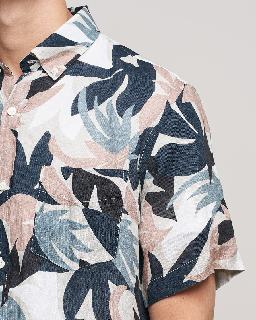 Herr | Skjortor | NN07 | Tyrion Printed Short Sleeve Shirt Nougat Print