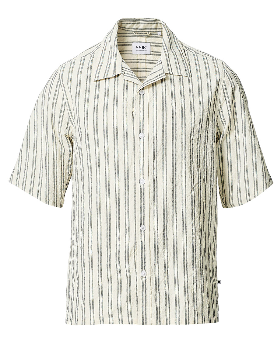 Herr |  | NN07 | Ole Short Sleeve Striped Shirt White/Black