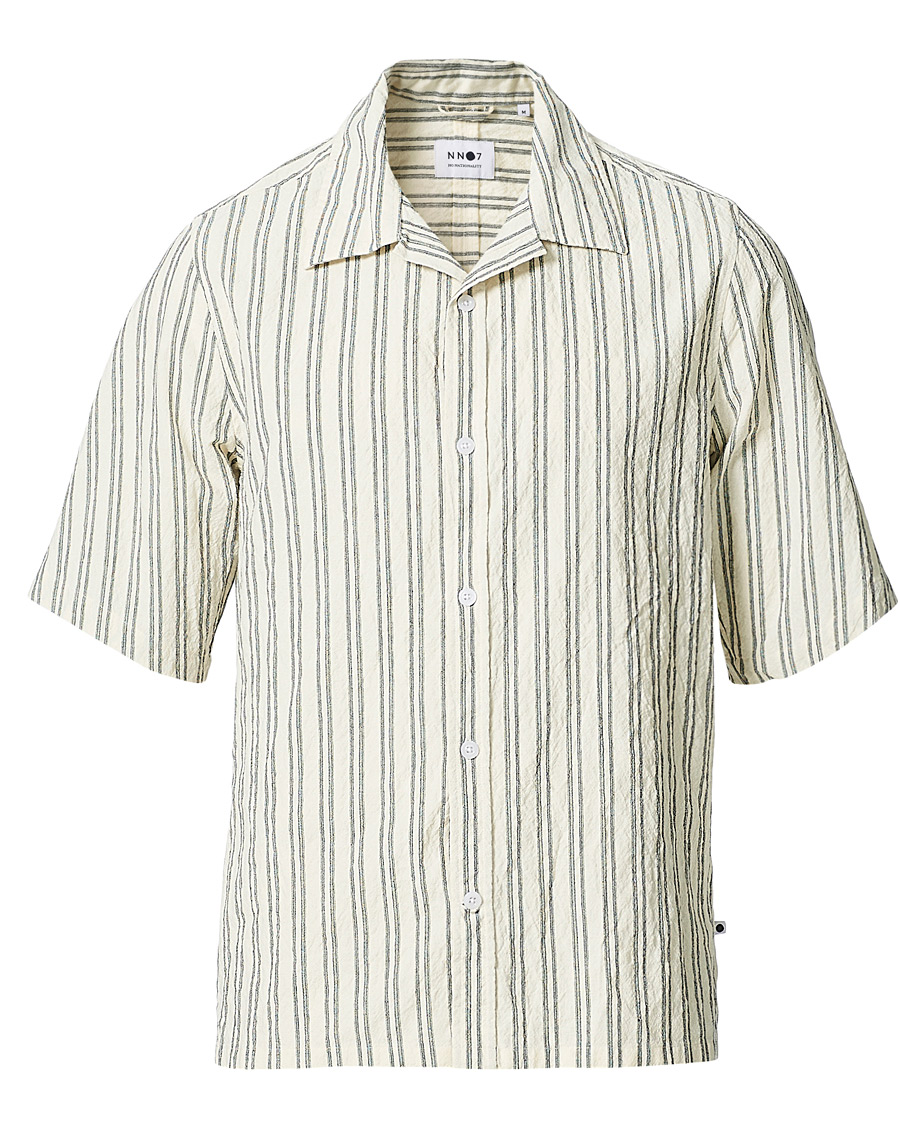 Herr | Skjortor | NN07 | Ole Short Sleeve Striped Shirt White/Black