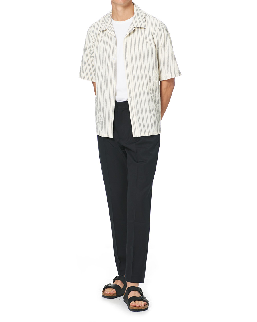 Herr | Skjortor | NN07 | Ole Short Sleeve Striped Shirt White/Black