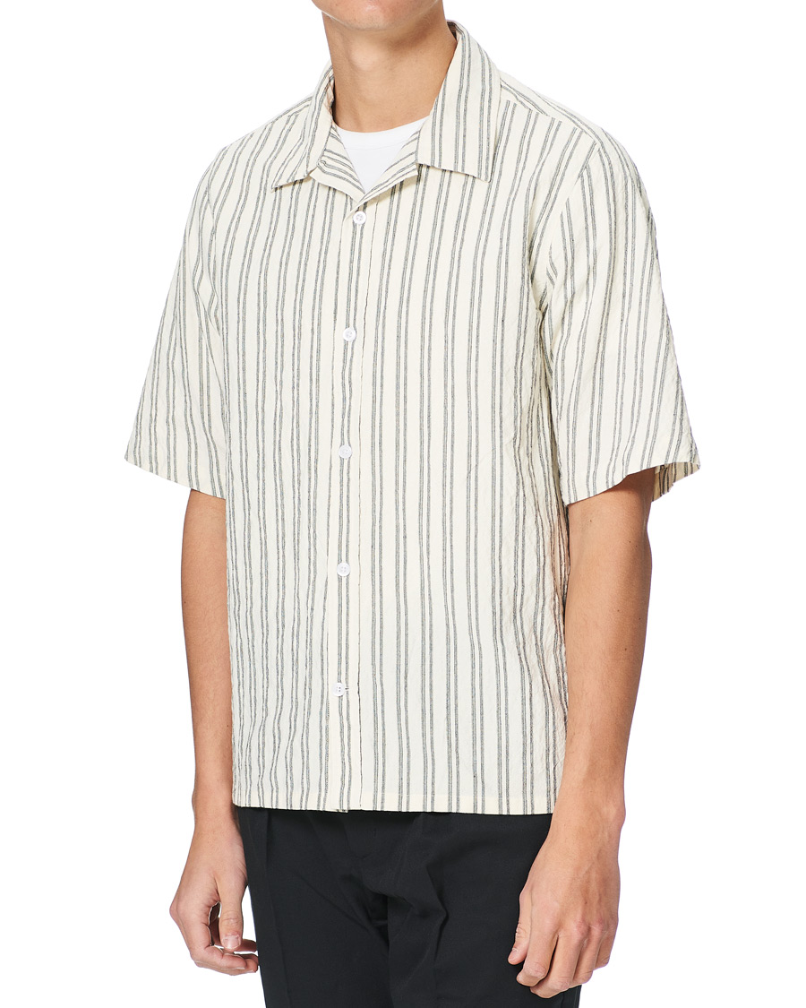Herr | Skjortor | NN07 | Ole Short Sleeve Striped Shirt White/Black