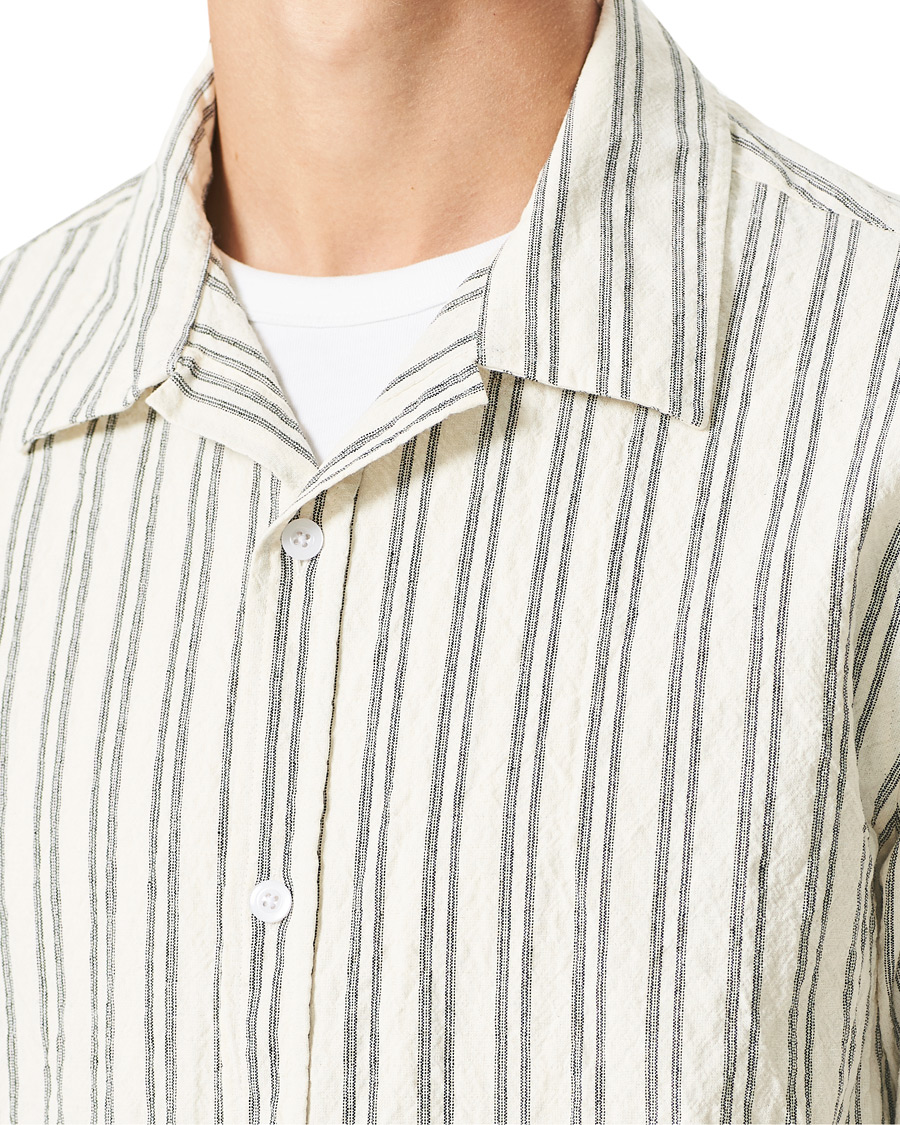 Herr | Skjortor | NN07 | Ole Short Sleeve Striped Shirt White/Black