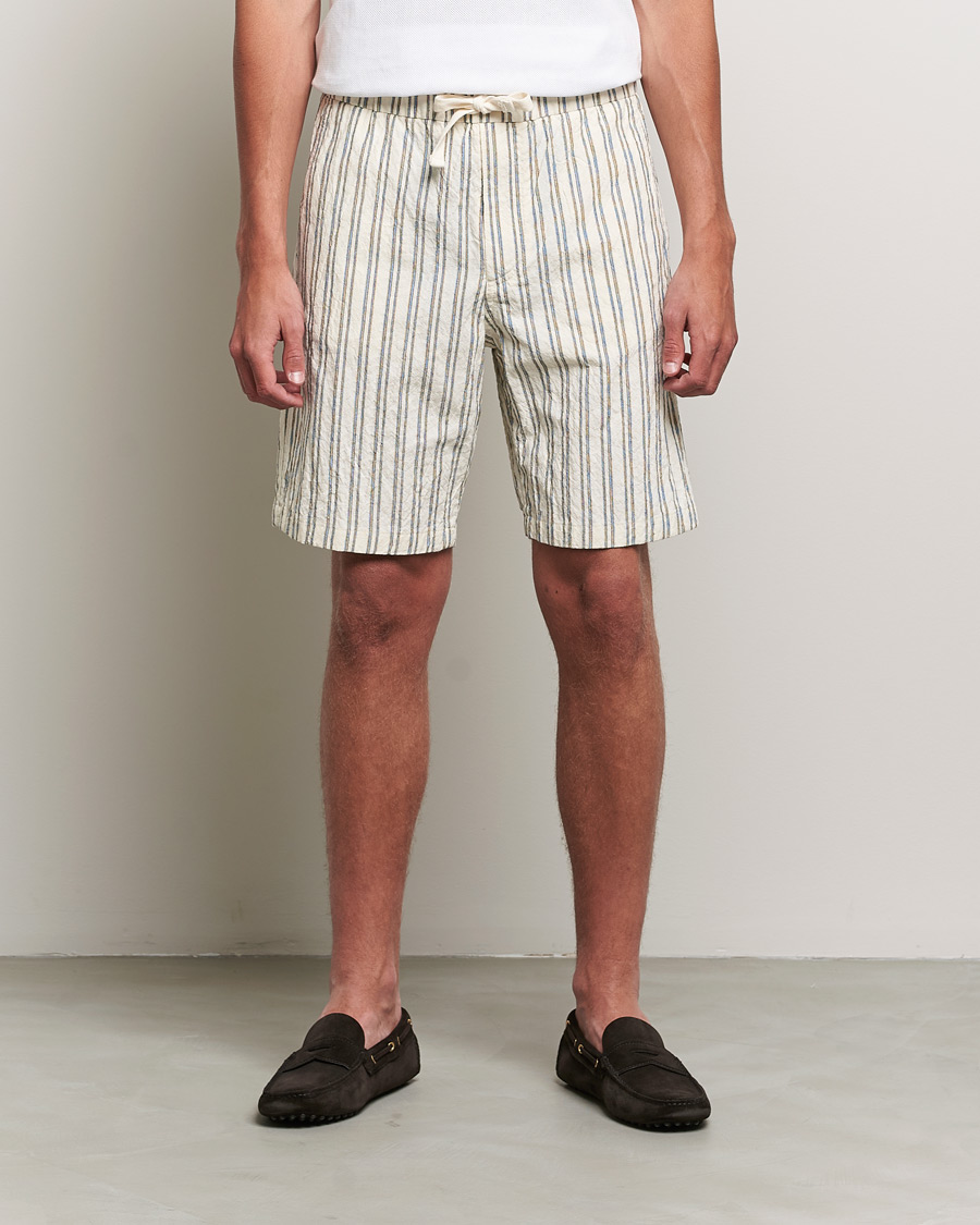 Herr |  | NN07 | Keith Striped Drawstring Shorts White/Black