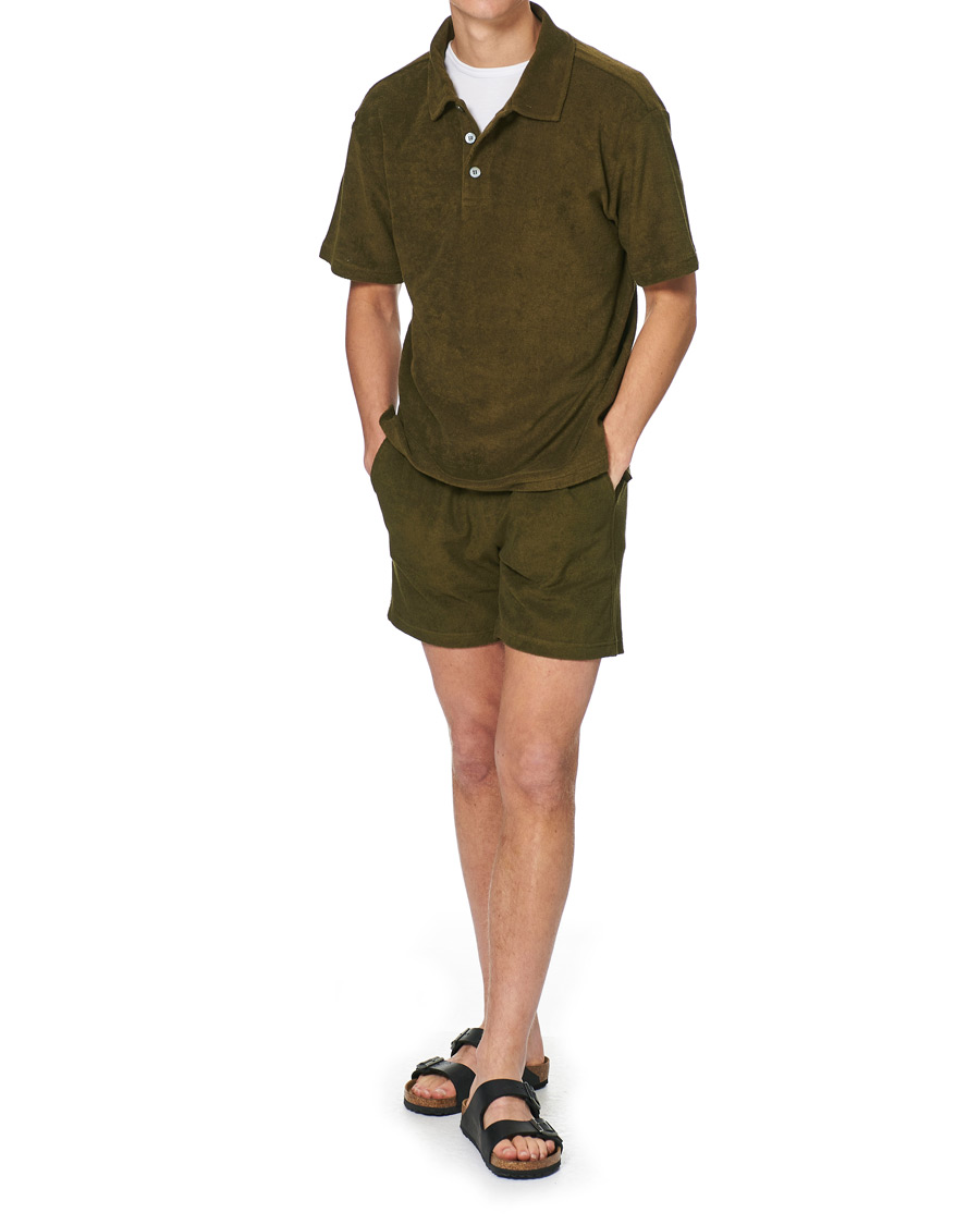 Herr | Shorts | NN07 | Cameron Terry Shorts Dark Olive