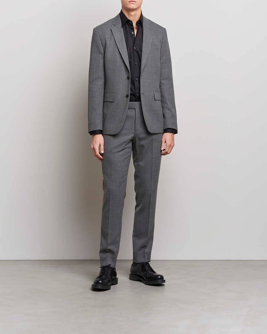 Herr | Byxor | J.Lindeberg | Grant Active Hopsack Pants Grey Melange