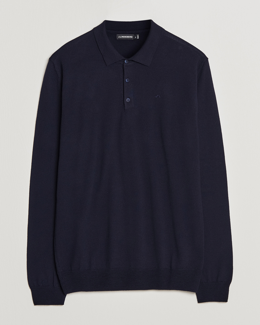 Herr | Tröjor | J.Lindeberg | Noel Light Merino Polo Shirt Navy