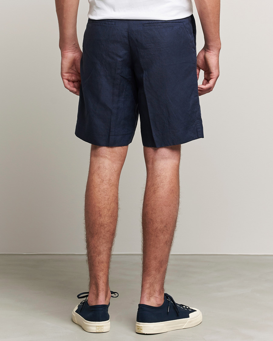 Herr | Shorts | J.Lindeberg | Sasha Drape Linen Drawstring Shorts Navy