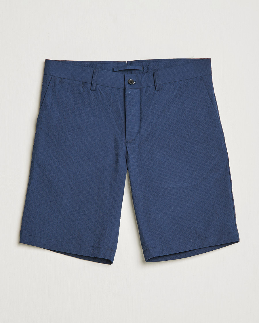 Herr | Shorts | J.Lindeberg | Nathan Seersucker Shorts Navy
