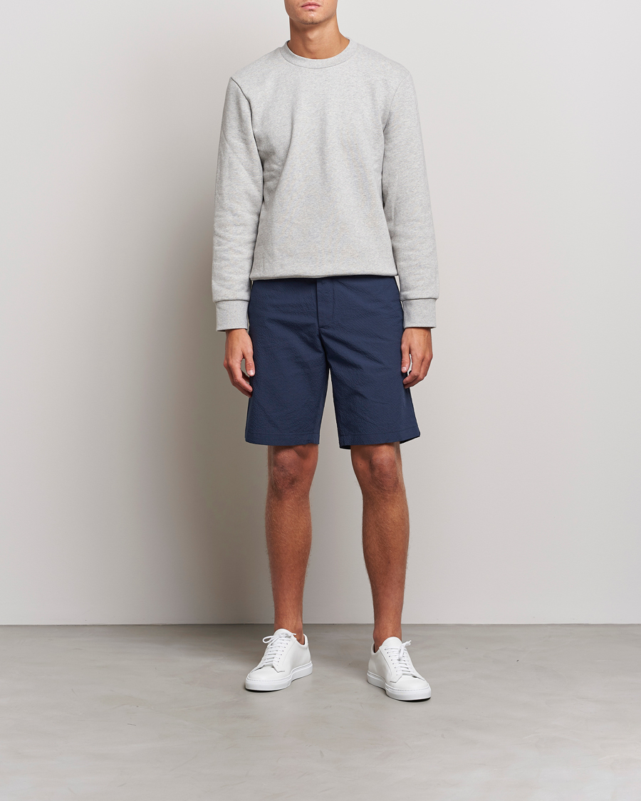 Herr | Shorts | J.Lindeberg | Nathan Seersucker Shorts Navy