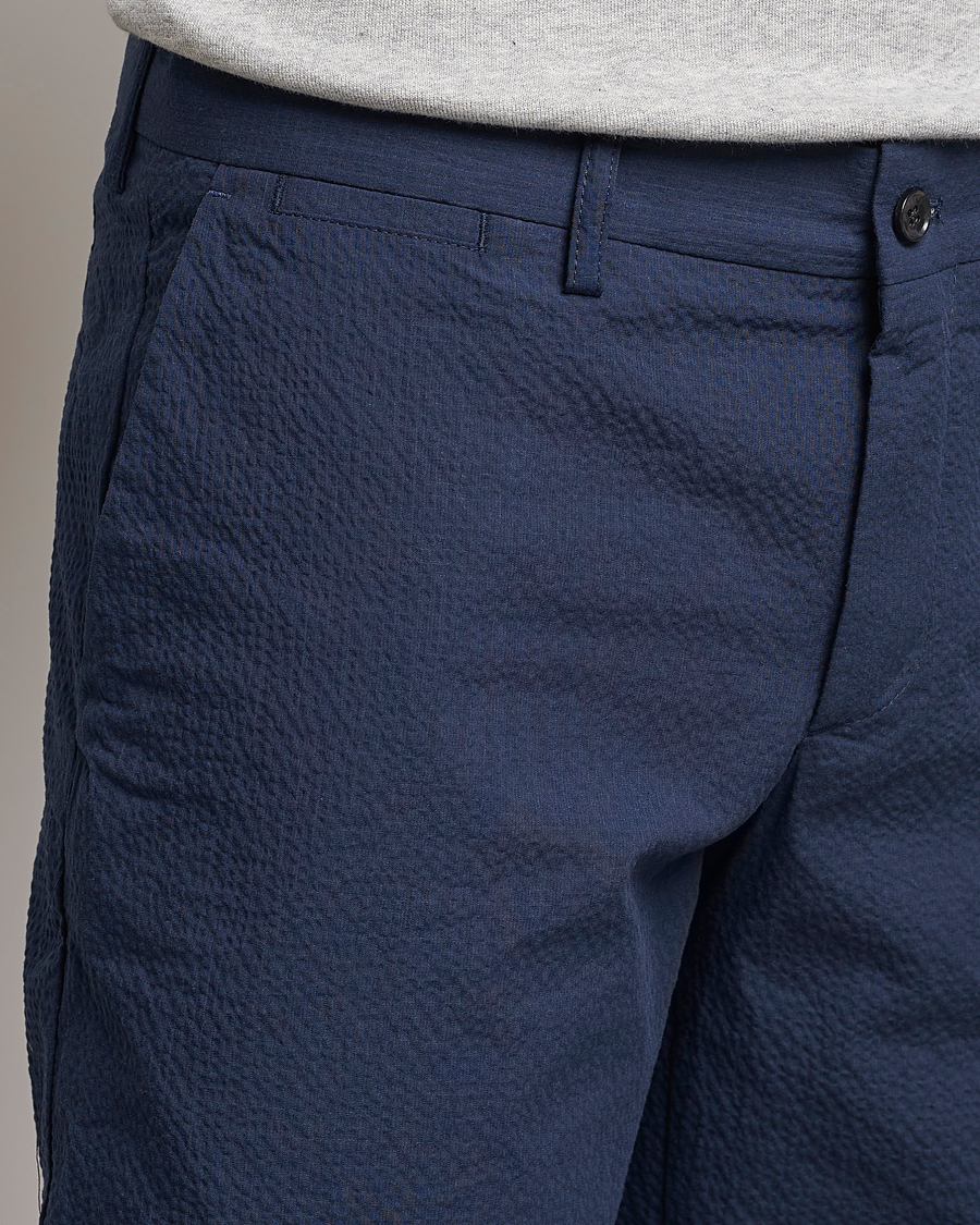Herr | Shorts | J.Lindeberg | Nathan Seersucker Shorts Navy