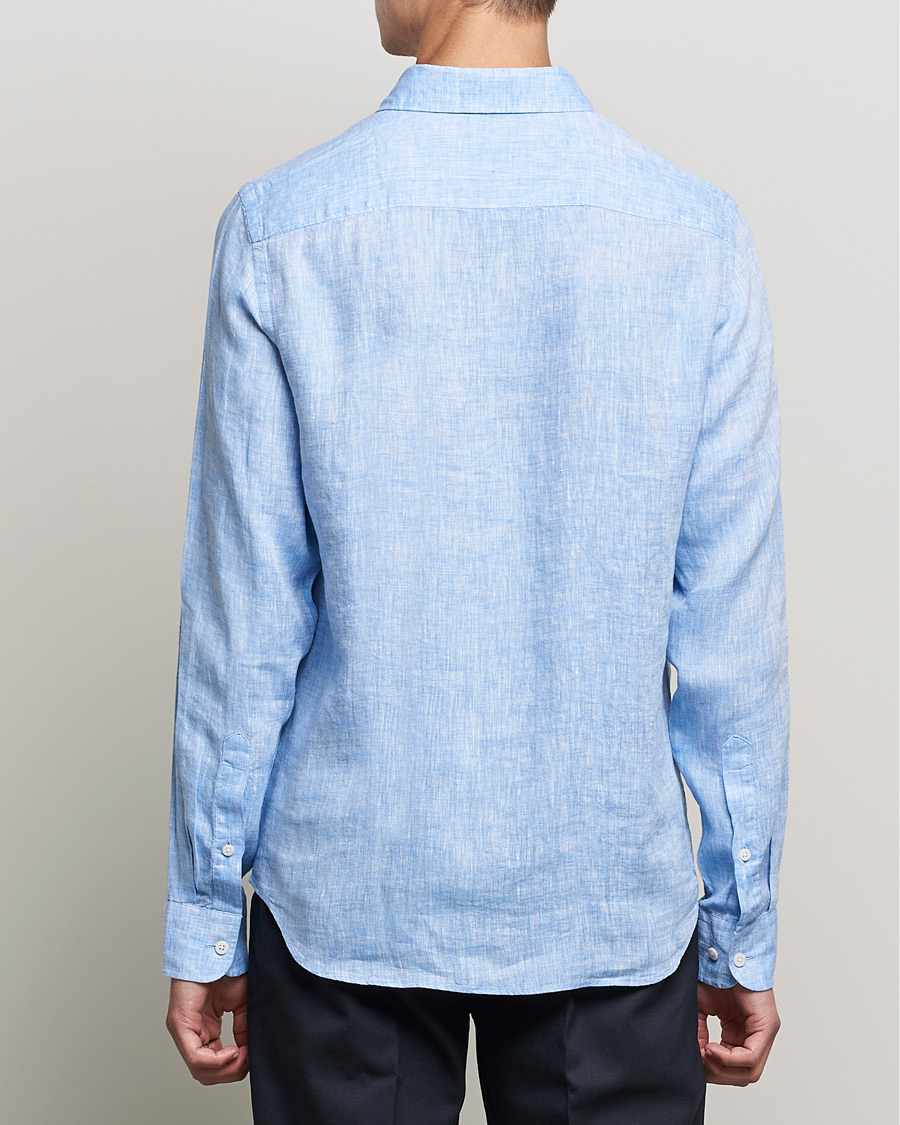Herr | Skjortor | J.Lindeberg | Linen Melange Slim Shirt Ultramarine