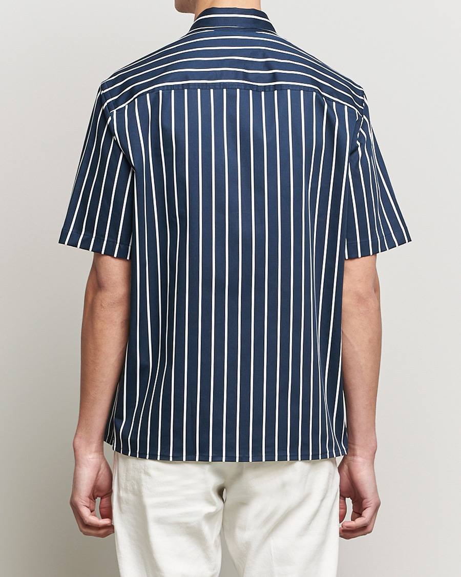 Herr | Skjortor | J.Lindeberg | Chainy Short Sleeve Zip Shirt Navy