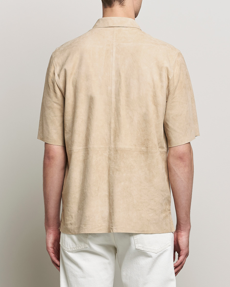 Herr | Skjortor | J.Lindeberg | Shorty Short Sleeve Suede Shirt Safari Beige