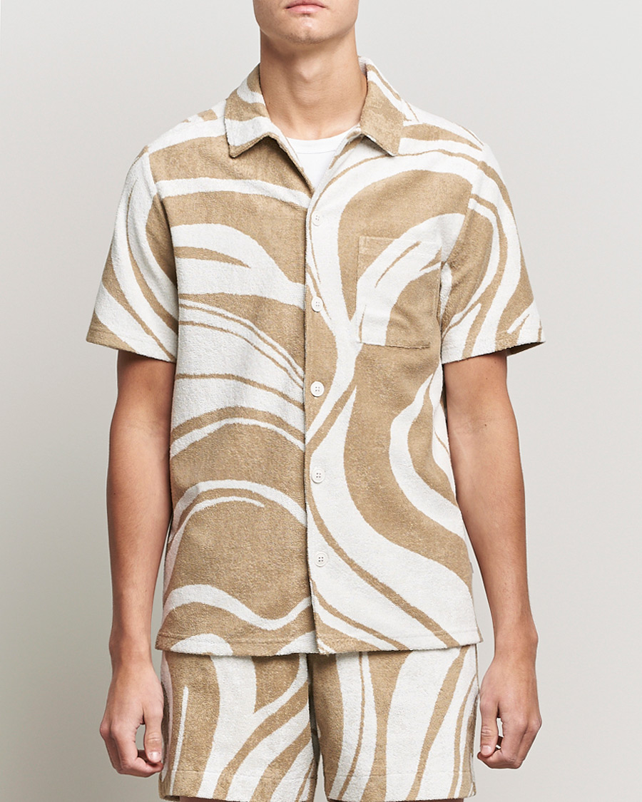 Herr | Skjortor | J.Lindeberg | BillyToweling Jacquard Shirt Safari Beige