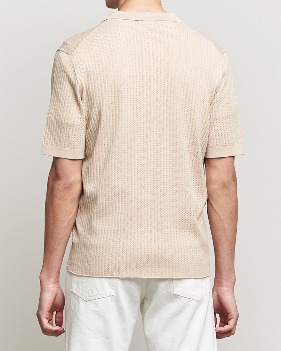 Herr | Skjortor | J.Lindeberg | Skyler Rayon Silk Knit Shirt Safari Beige