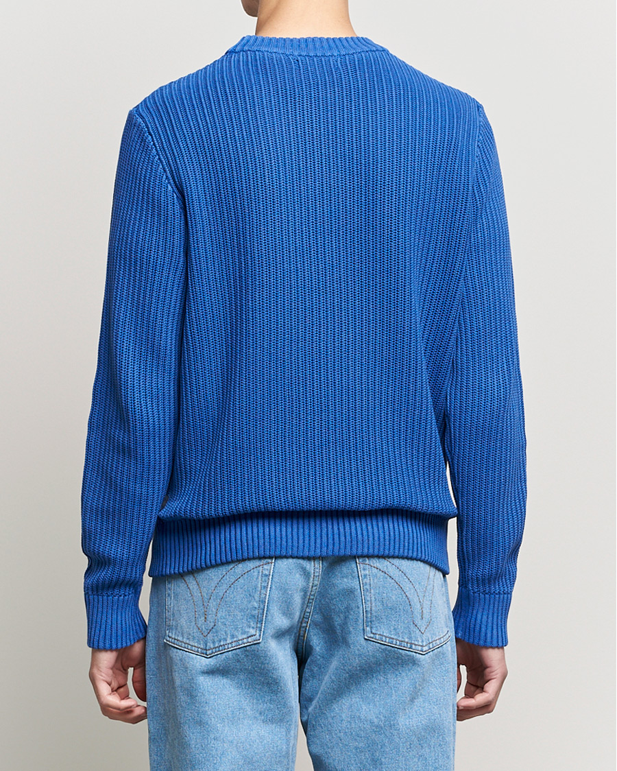 Herr | Tröjor | J.Lindeberg | Coy Summer Structure Organic Cotton Sweater Royal Blue