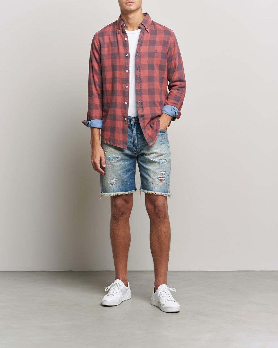 Herr | Shorts | Polo Ralph Lauren | Shredded Denim Shorts Blue