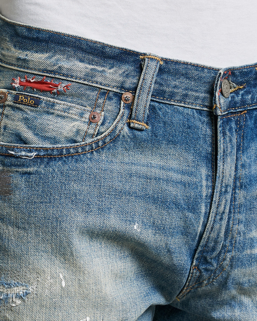 Herr | Shorts | Polo Ralph Lauren | Shredded Denim Shorts Blue