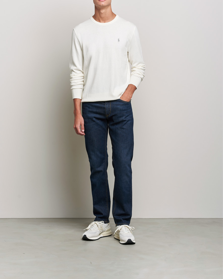 Herr | Tröjor | Polo Ralph Lauren | Cotton/Cashmere Crew Neck Pullover Deckwash White