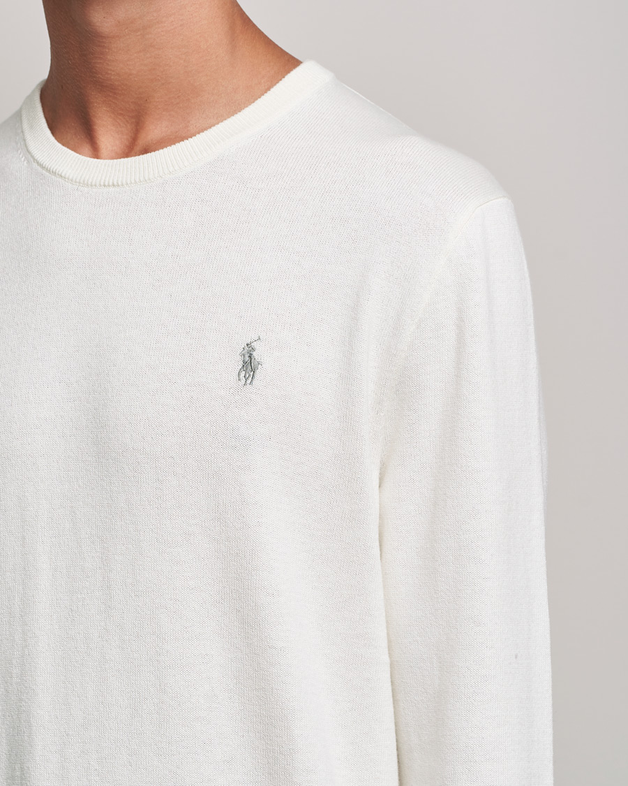 Herr | Tröjor | Polo Ralph Lauren | Cotton/Cashmere Crew Neck Pullover Deckwash White