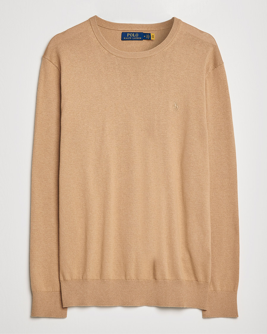 Herr | Tröjor | Polo Ralph Lauren | Cotton/Cashmere Crew Neck Pullover Burlap Tan