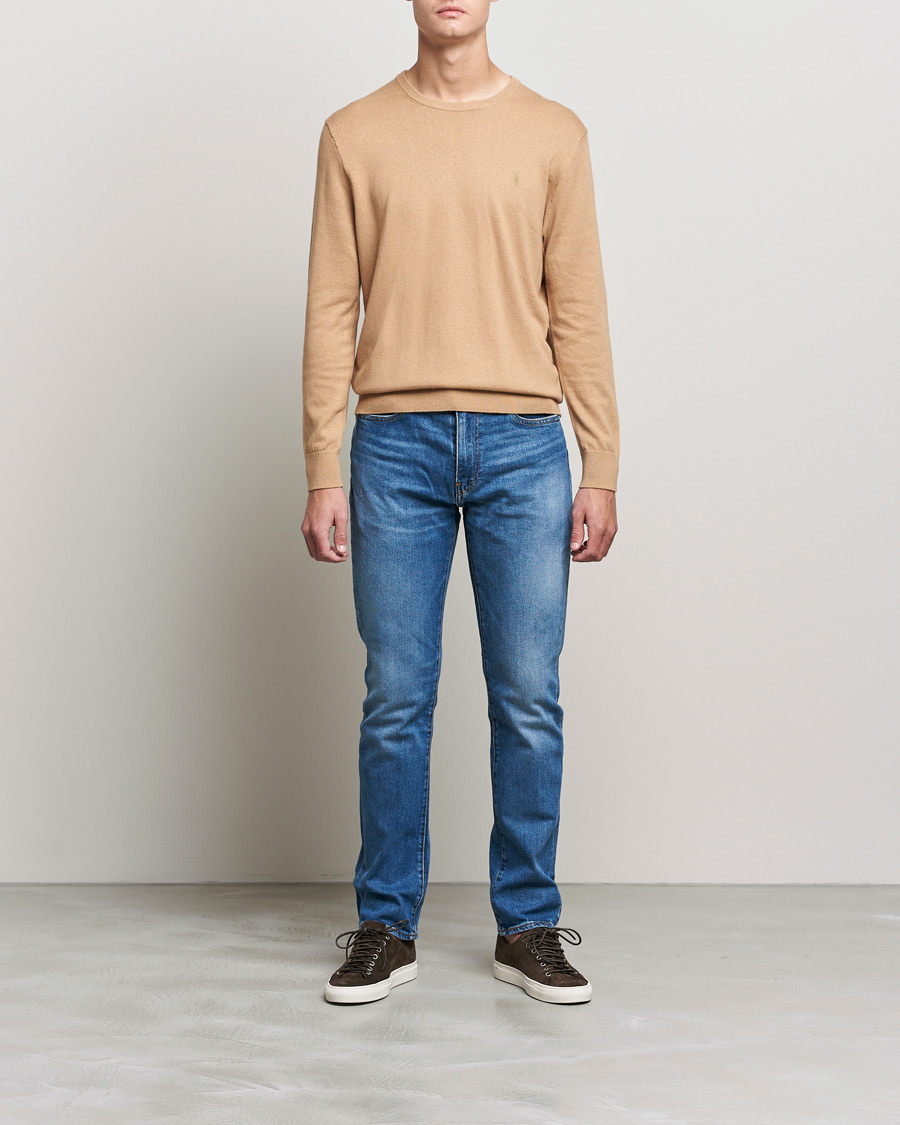 Herr | Tröjor | Polo Ralph Lauren | Cotton/Cashmere Crew Neck Pullover Burlap Tan