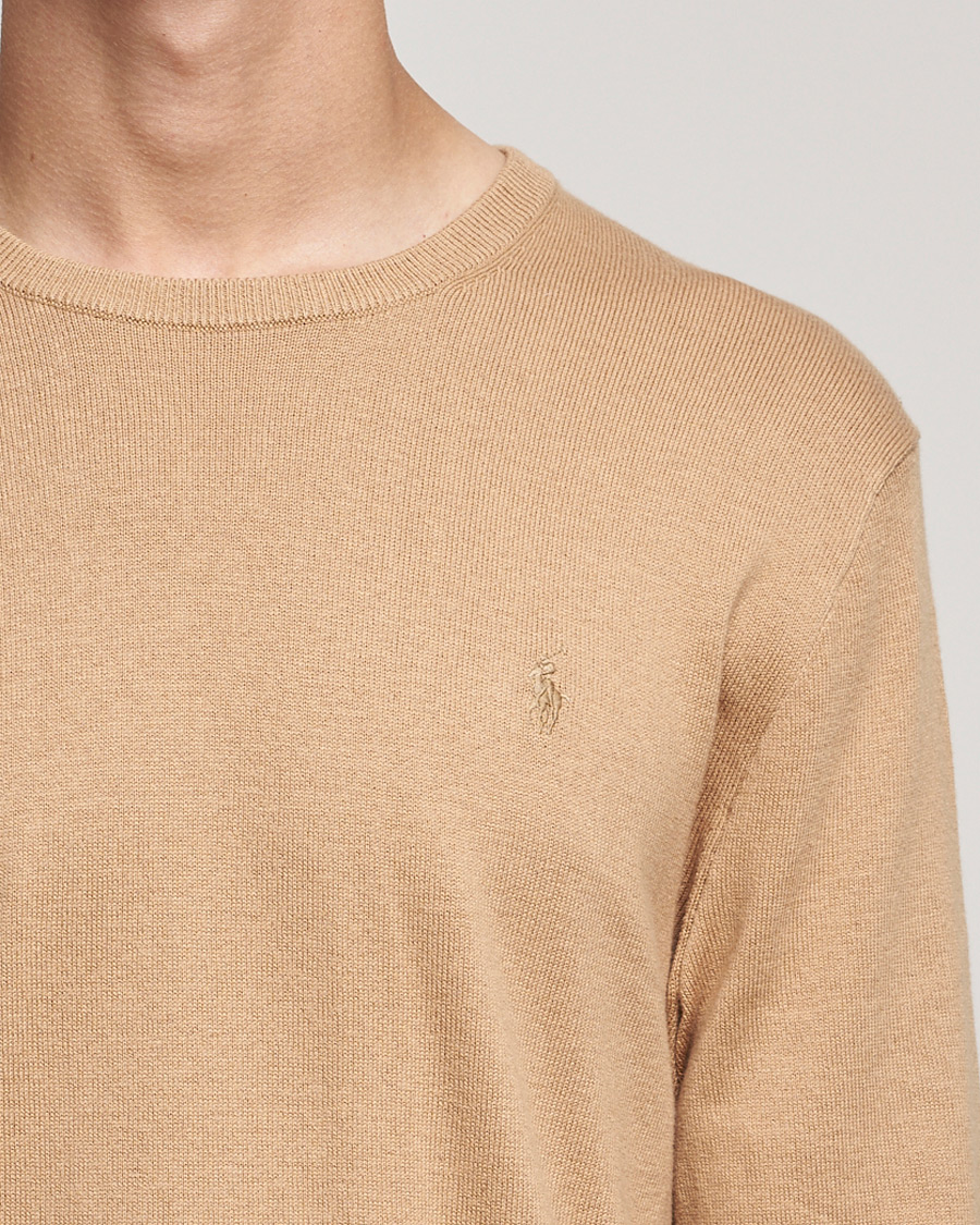 Herr | Tröjor | Polo Ralph Lauren | Cotton/Cashmere Crew Neck Pullover Burlap Tan