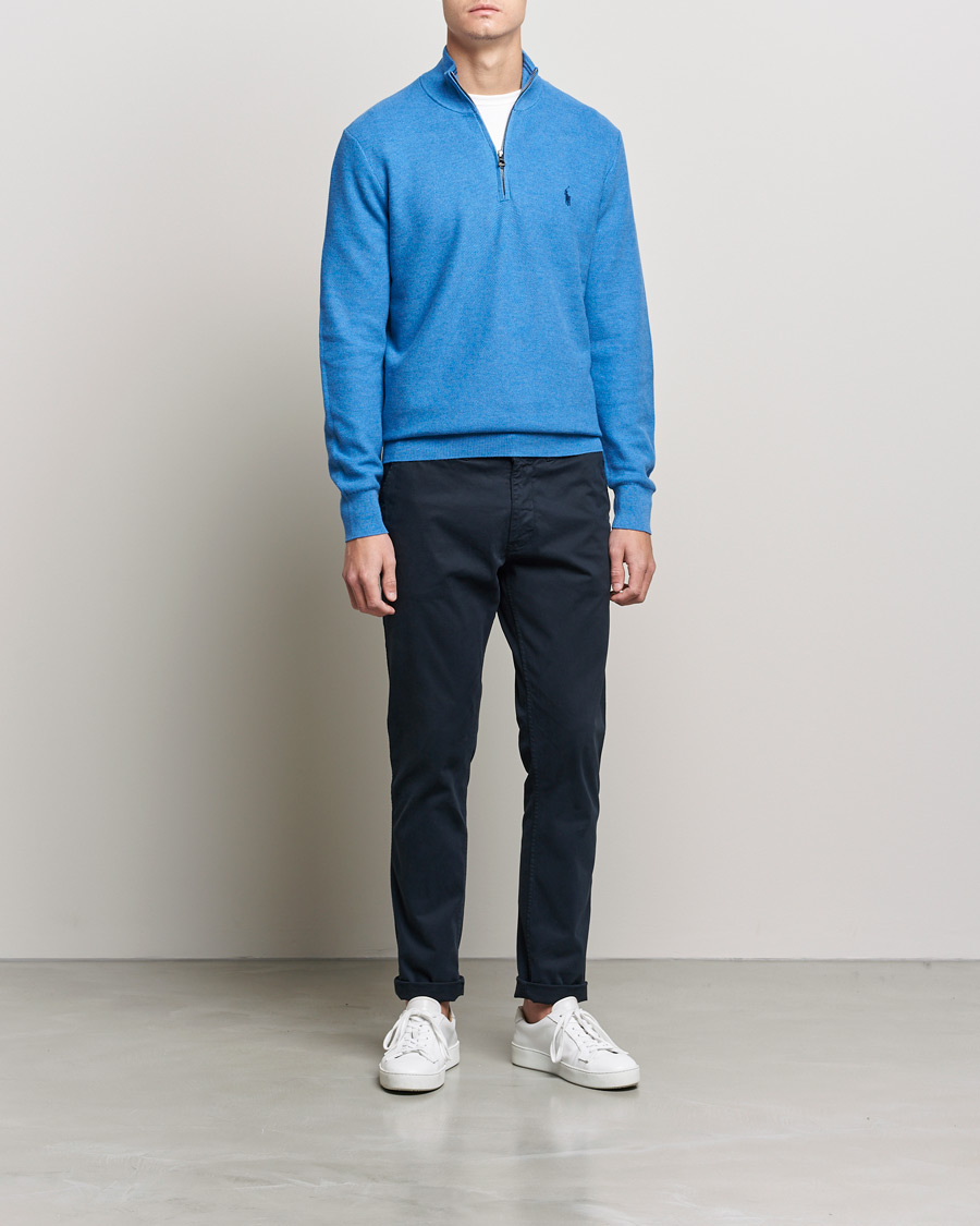 Herr | Tröjor | Polo Ralph Lauren | Textured Half-Zip Blue Heather
