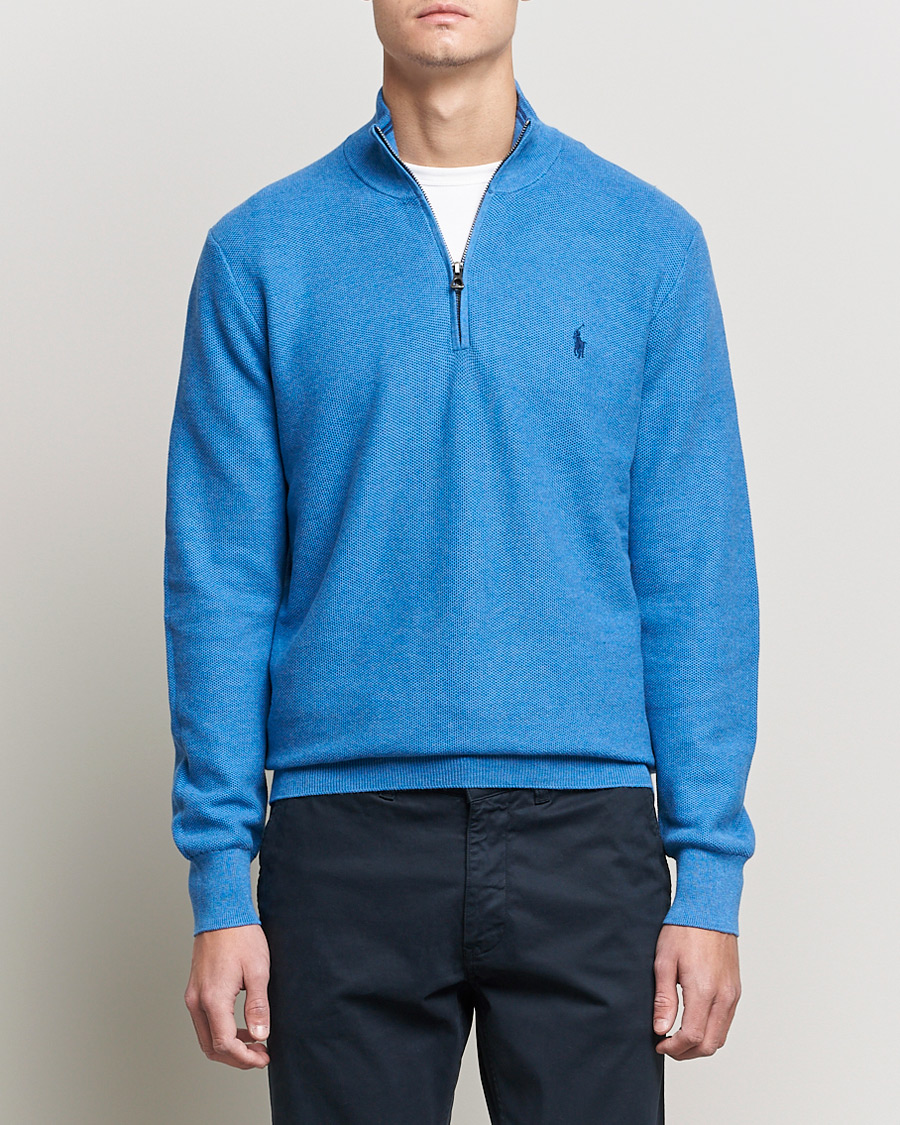 Herr | Tröjor | Polo Ralph Lauren | Textured Half-Zip Blue Heather