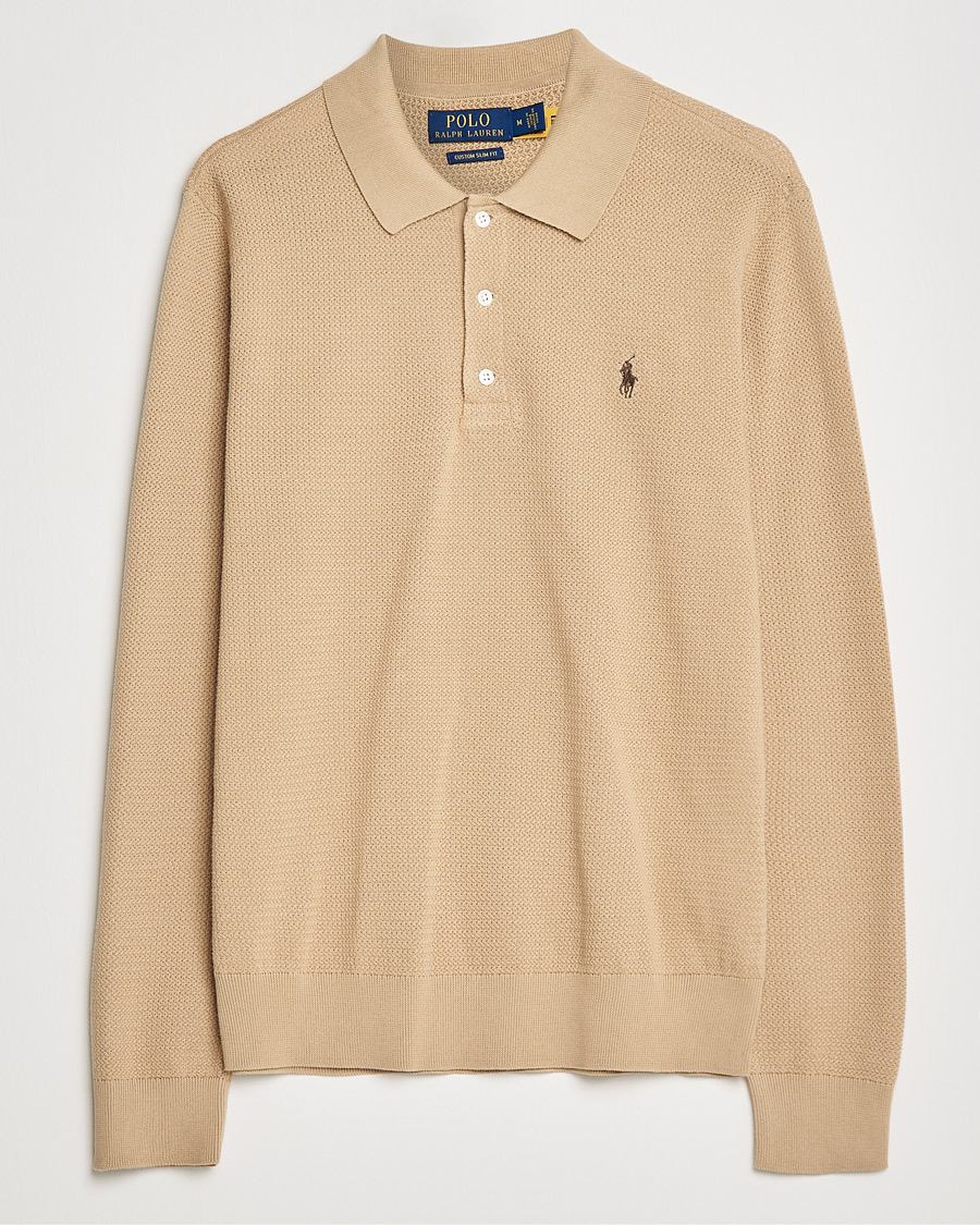Herr | Tröjor | Polo Ralph Lauren | Textured Knitted Polo Vintage Khaki