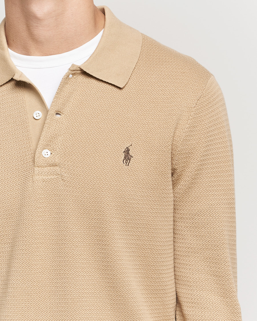 Herr | Tröjor | Polo Ralph Lauren | Textured Knitted Polo Vintage Khaki