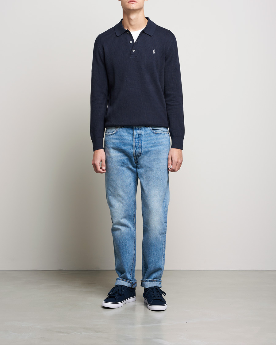 Herr | Tröjor | Polo Ralph Lauren | Textured Knitted Polo Navy