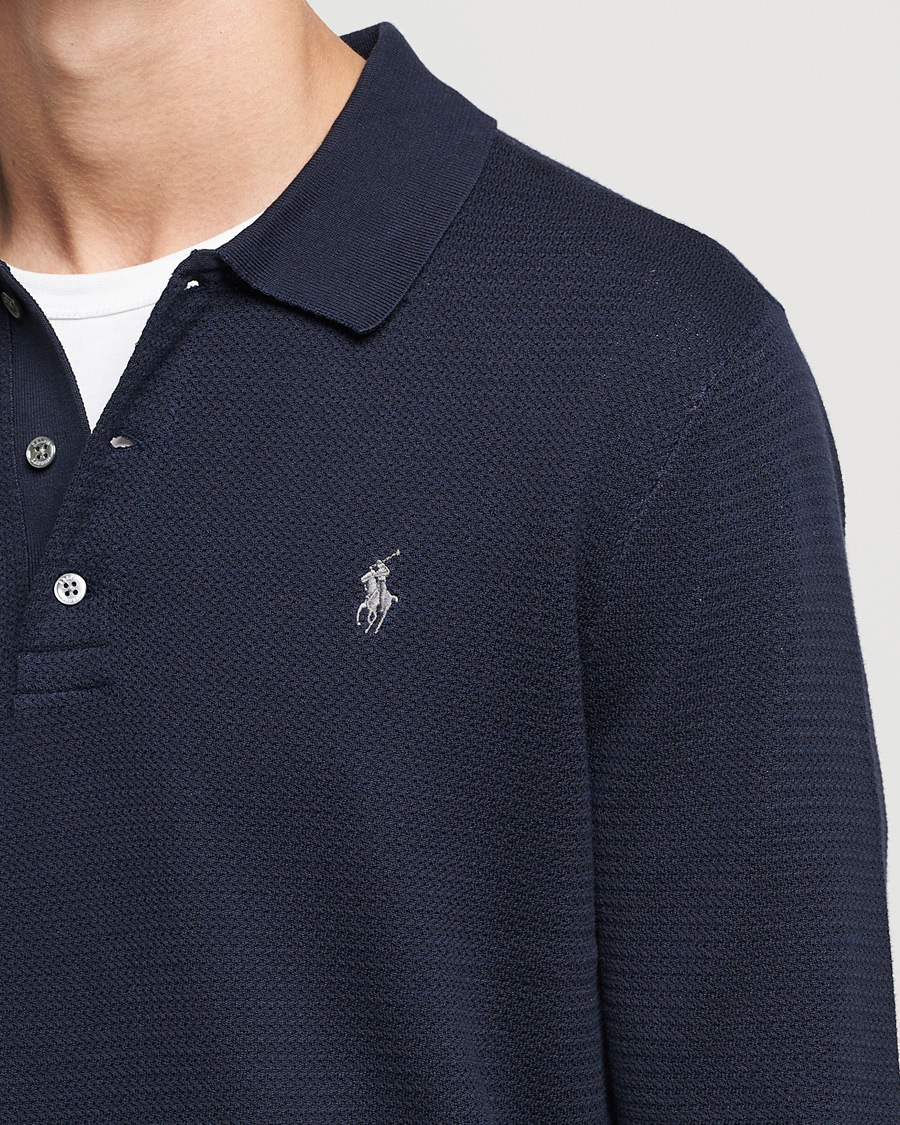 Herr | Tröjor | Polo Ralph Lauren | Textured Knitted Polo Navy