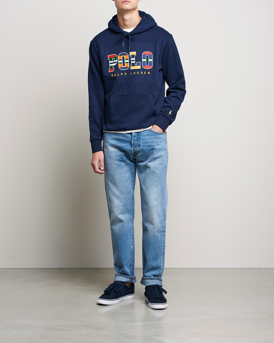 Herr | Tröjor | Polo Ralph Lauren | Fleece Retro Logo Hoodie Cruise Navy