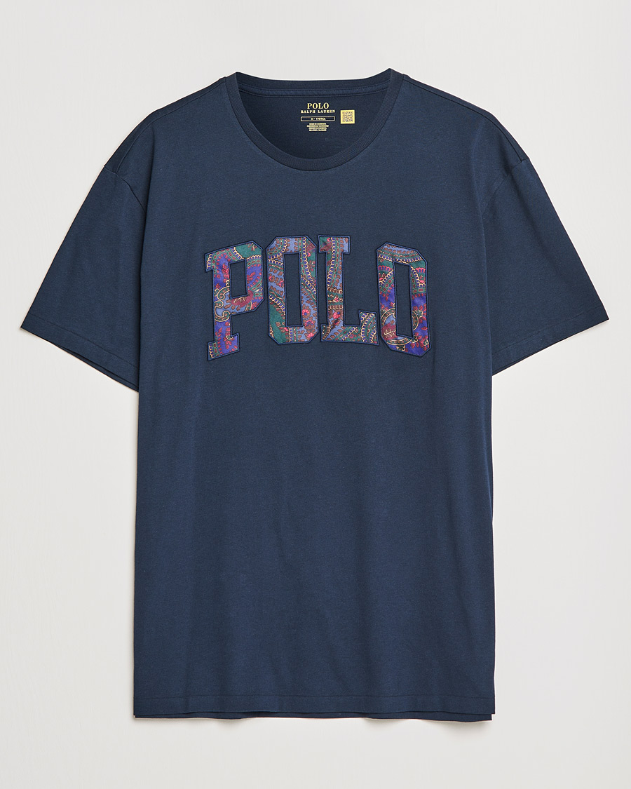 Herr | T-Shirts | Polo Ralph Lauren | Paisley Retro Logo Crew Neck Tee Aviator Navy