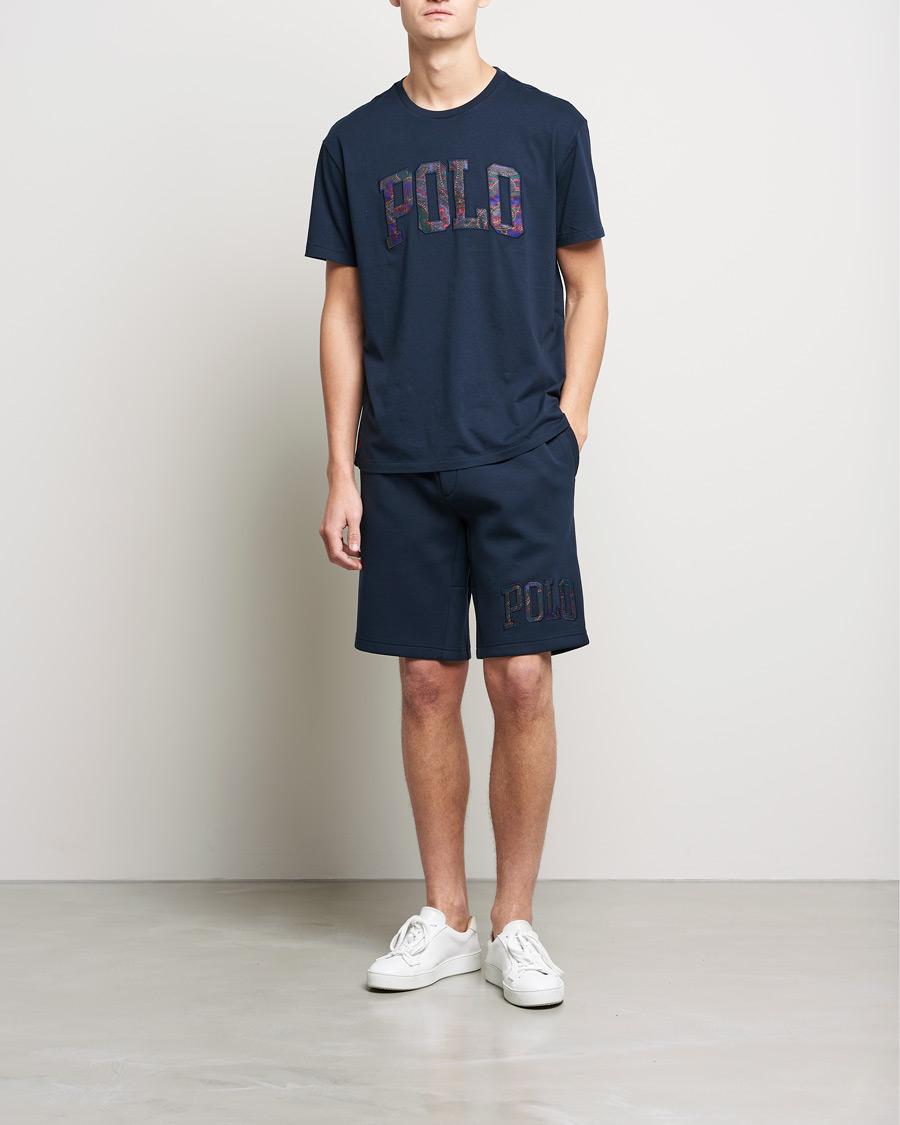 Herr | T-Shirts | Polo Ralph Lauren | Paisley Retro Logo Crew Neck Tee Aviator Navy