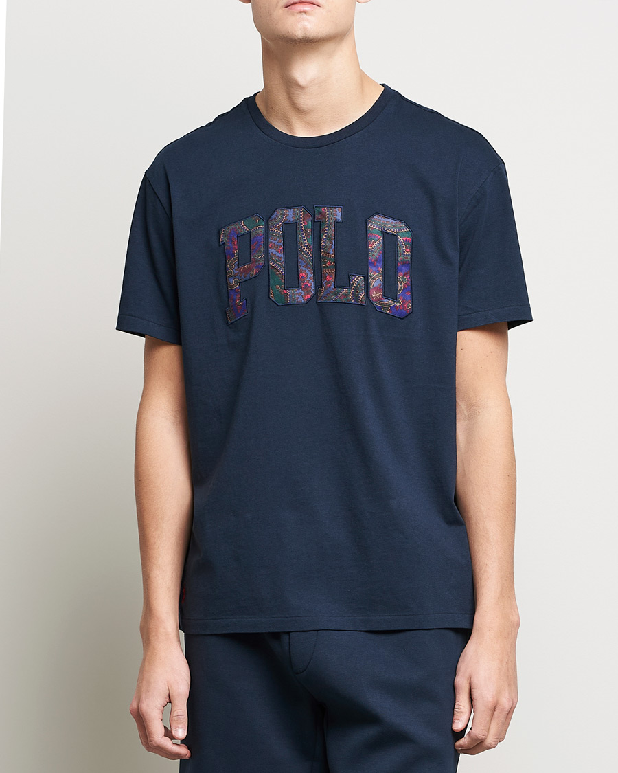 Herr | T-Shirts | Polo Ralph Lauren | Paisley Retro Logo Crew Neck Tee Aviator Navy