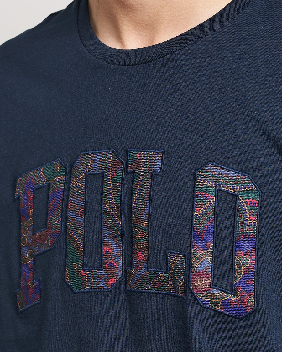 Herr | T-Shirts | Polo Ralph Lauren | Paisley Retro Logo Crew Neck Tee Aviator Navy