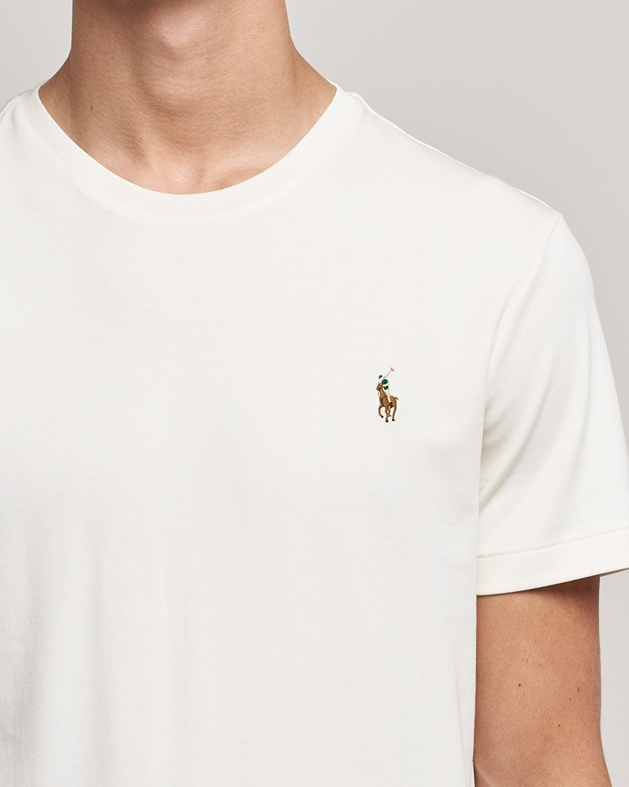 Herr | T-Shirts | Polo Ralph Lauren | Luxury Pima Cotton Crew Neck T-Shirt Clubhouse Cream