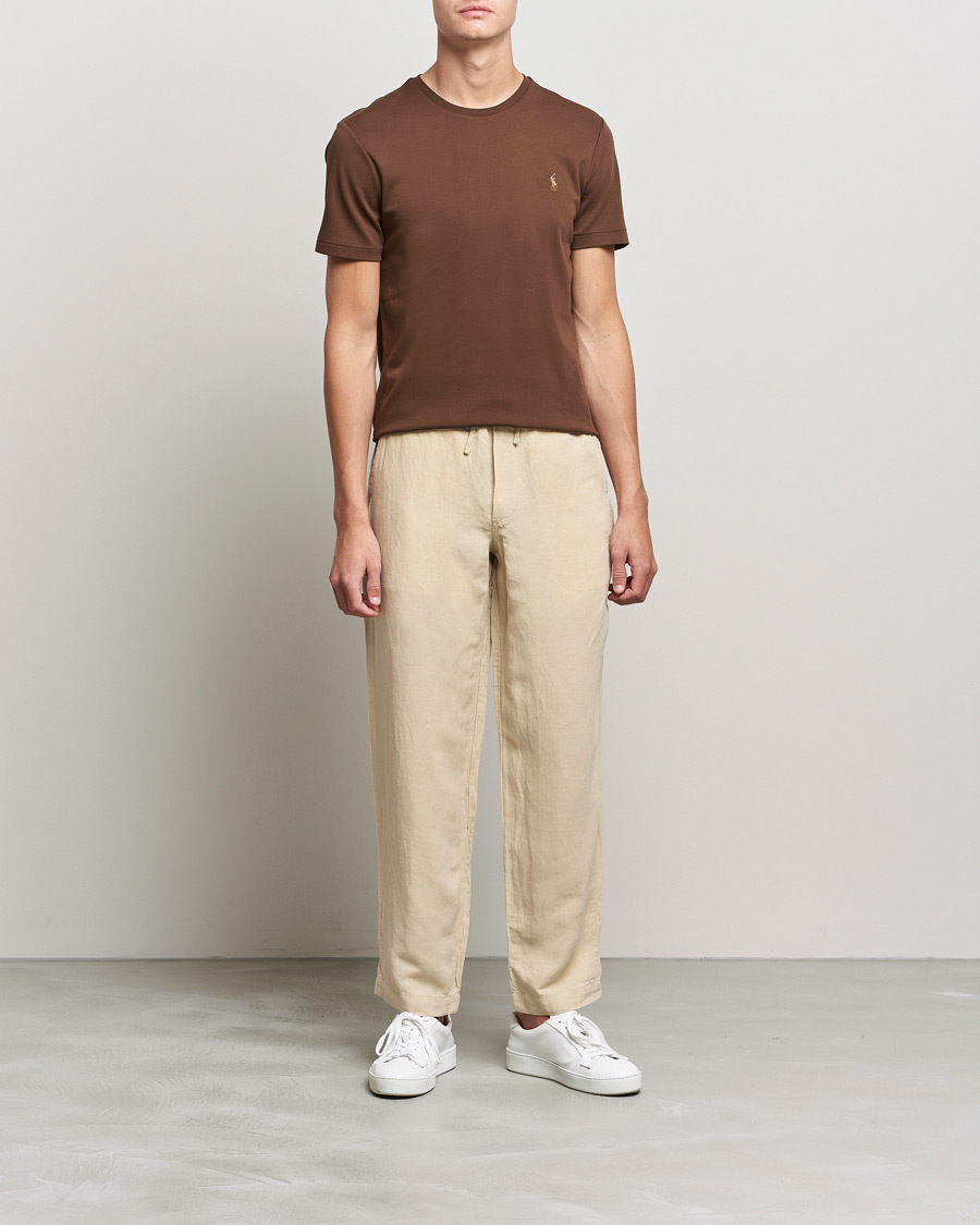 Herr | T-Shirts | Polo Ralph Lauren | Luxury Pima Cotton Crew Neck Tee American Brown