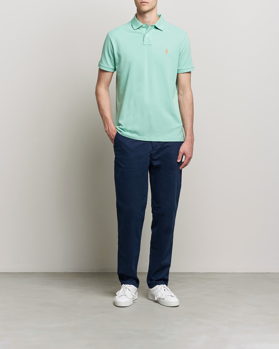 Herr | Pikéer | Polo Ralph Lauren | Custom Slim Fit Polo Celadon Green