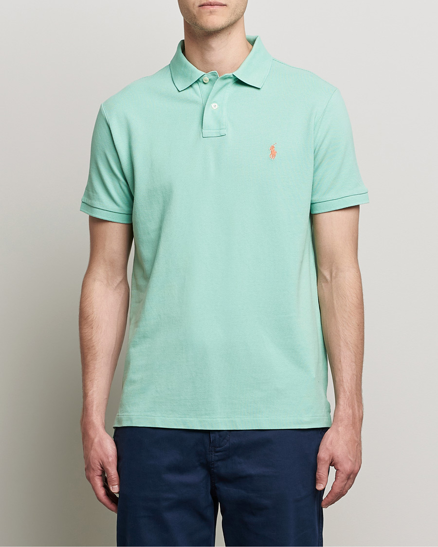 Herr | Pikéer | Polo Ralph Lauren | Custom Slim Fit Polo Celadon Green